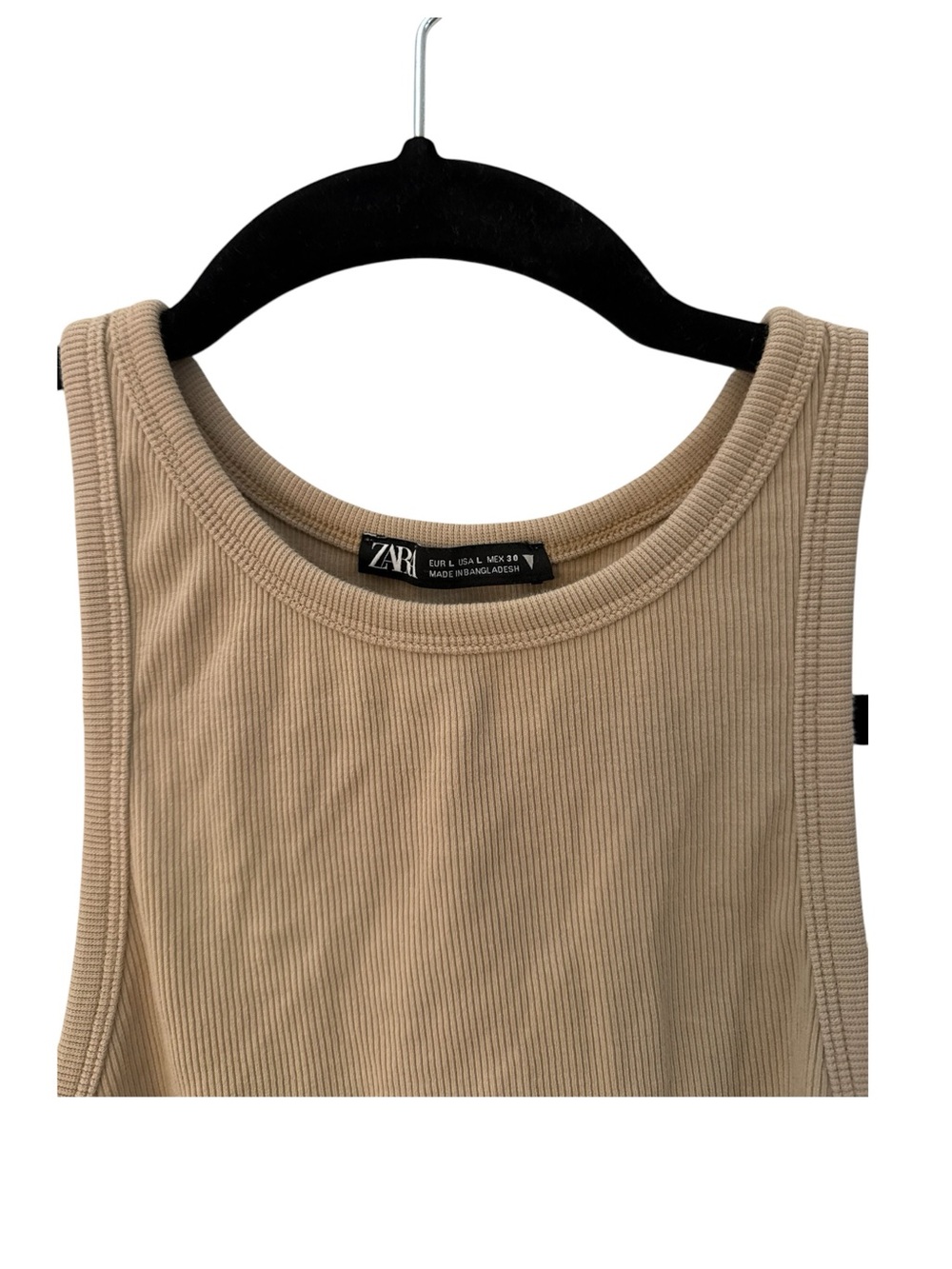 Zara Ribbed Tan Tank Large - Picture 7 of 7